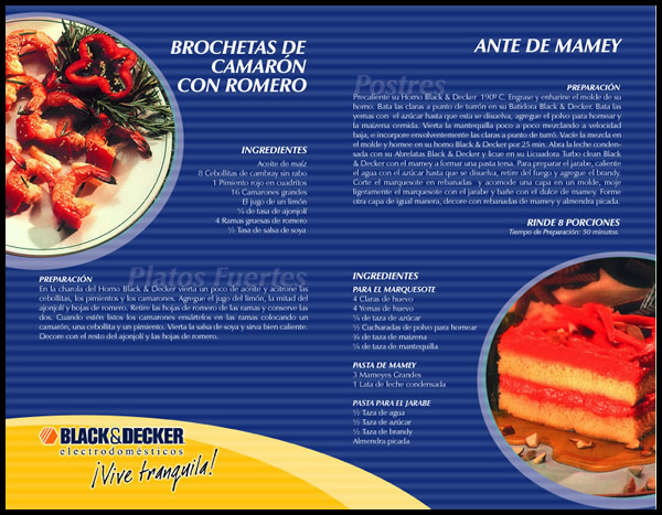 Página del cuadernillo de recetas//recipes book page